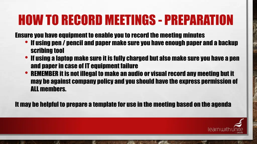 how to record meetings preparation 1