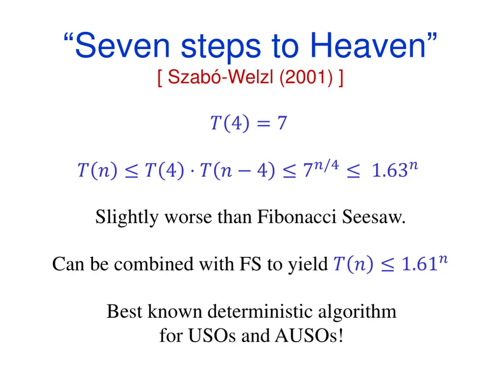 seven steps to heaven szab welzl 2001