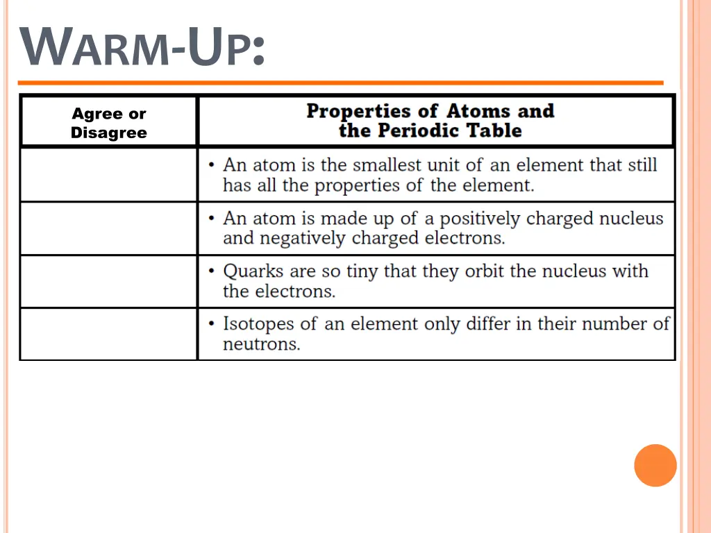 w arm u p
