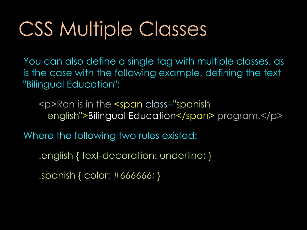 css multiple classes