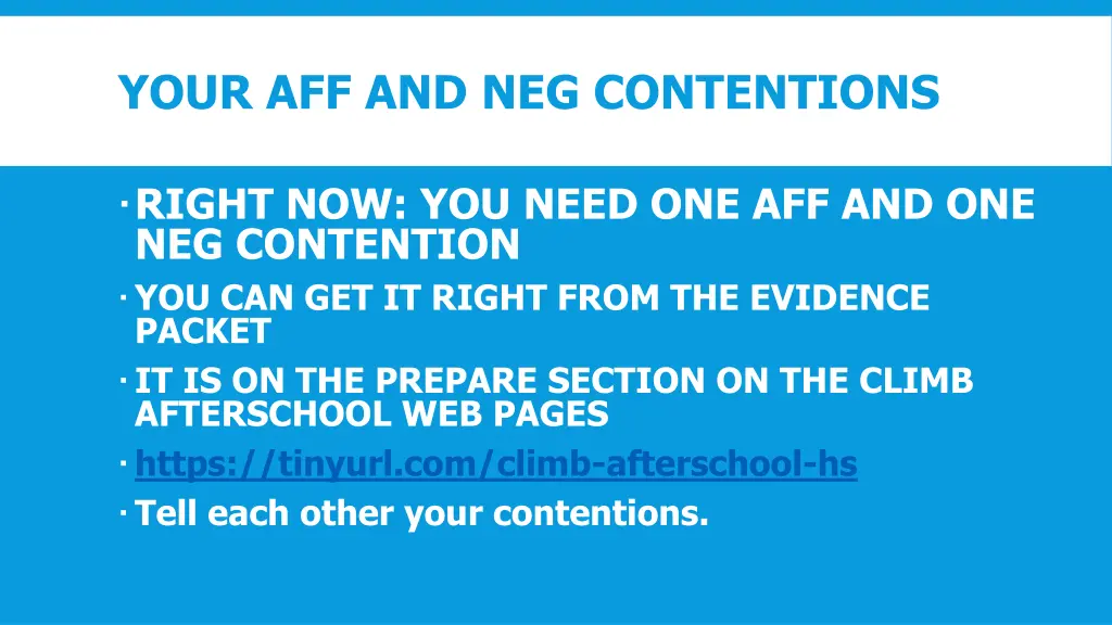 your aff and neg contentions