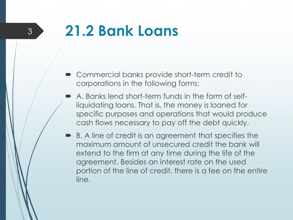 21 2 bank loans