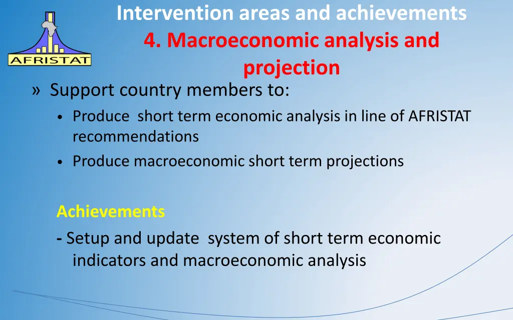 intervention areas and achievements