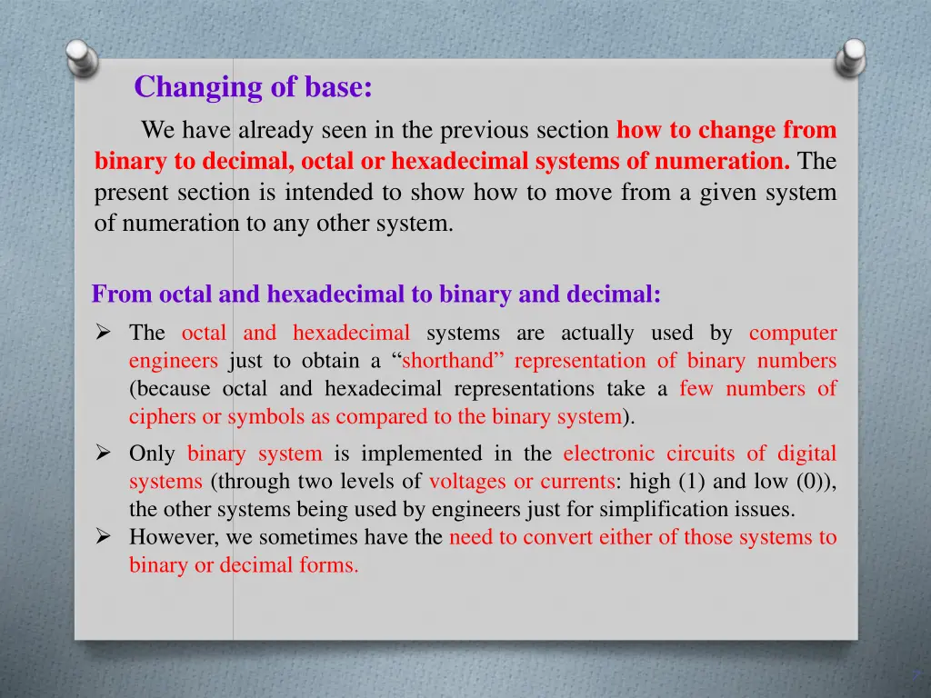 changing of base we have already seen