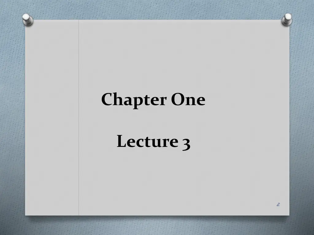 chapter one