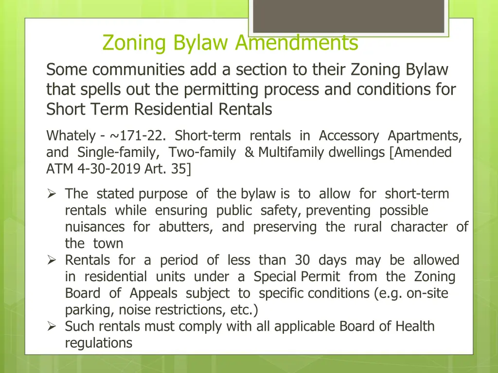 zoning bylaw amendments some communities