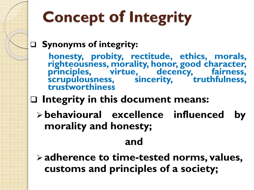concept of integrity