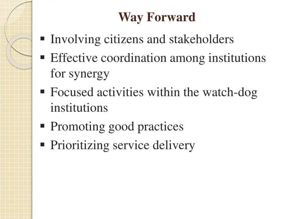 way forward