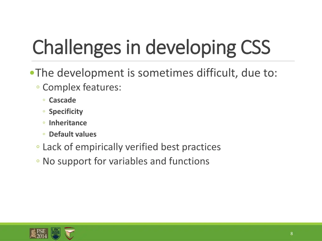challenges in developing css challenges