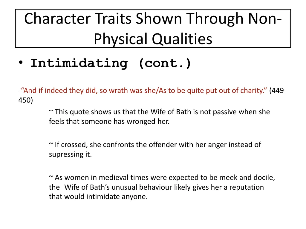 character traits shown through non physical 4
