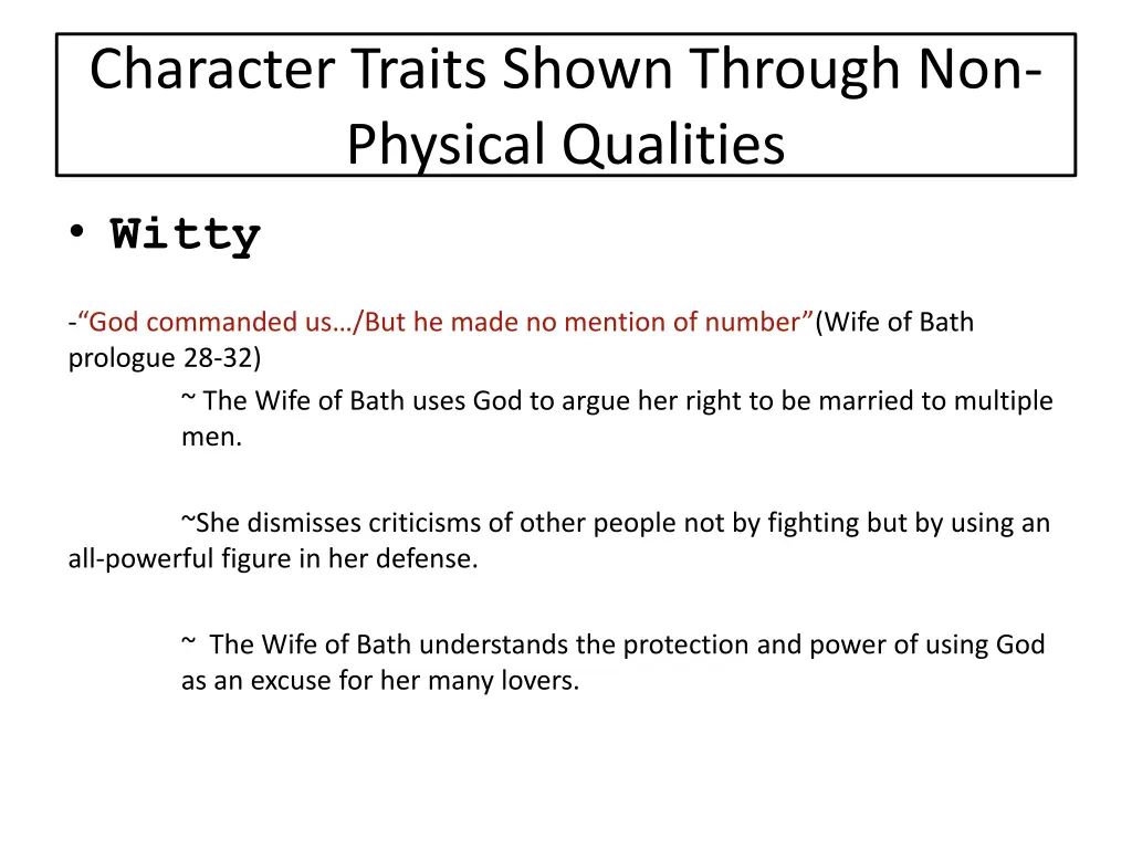 character traits shown through non physical 5