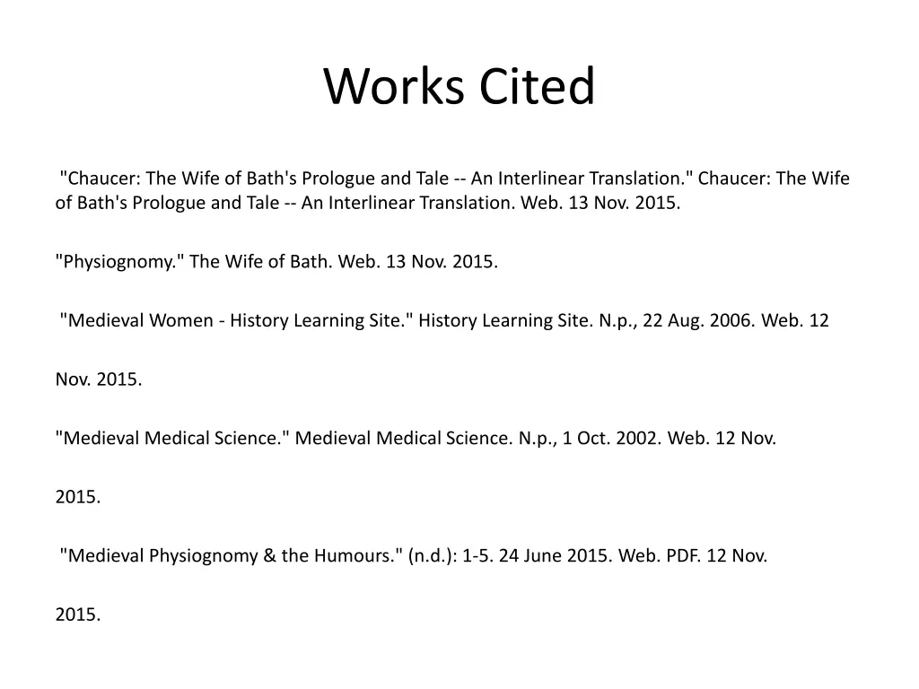 works cited