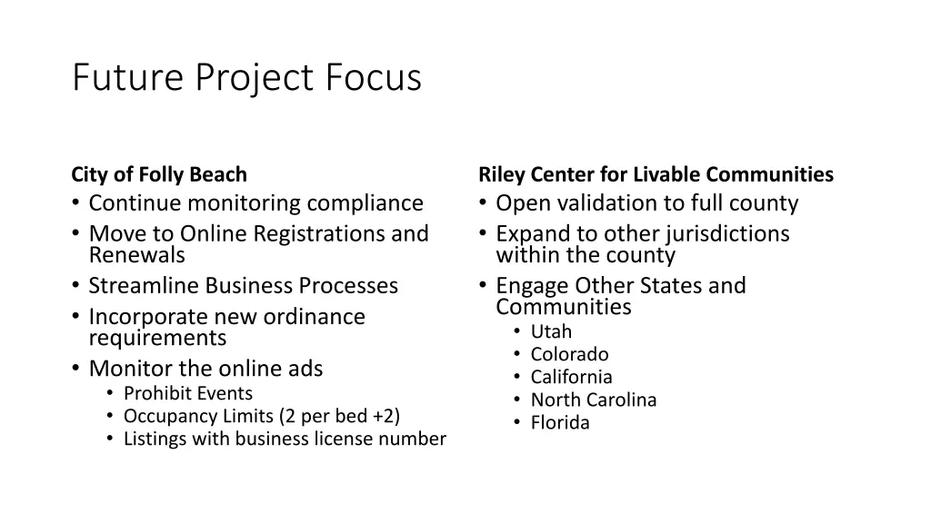 future project focus