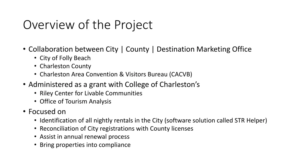 overview of the project