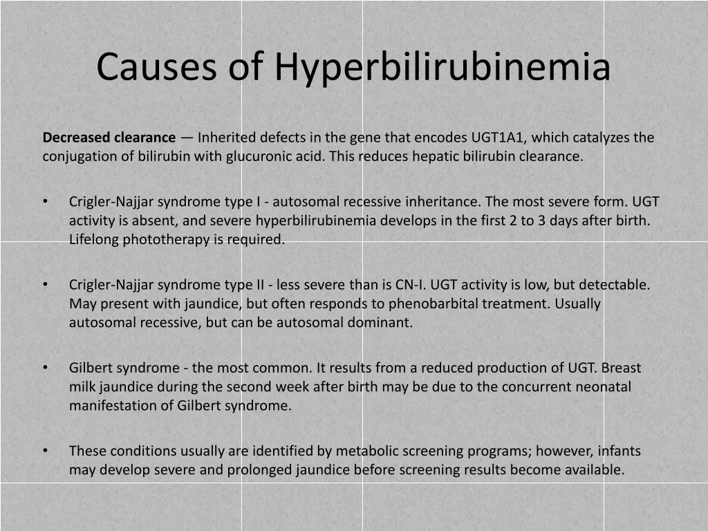 causes of hyperbilirubinemia 1