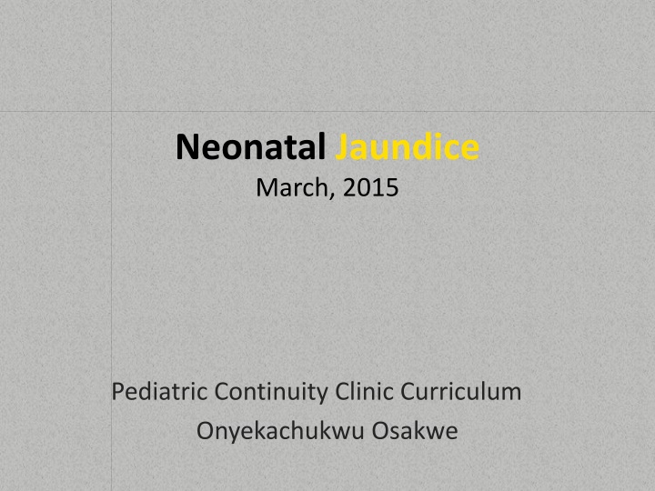 neonatal jaundice march 2015