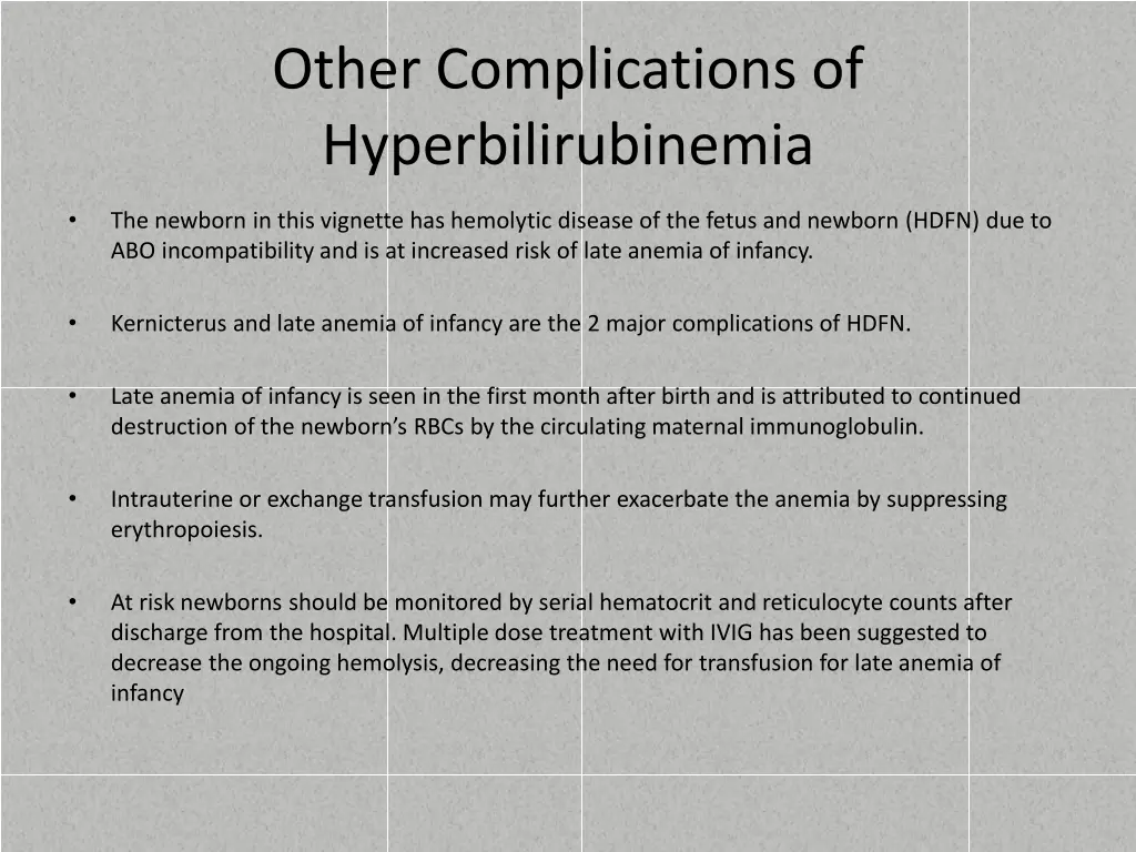 other complications of hyperbilirubinemia