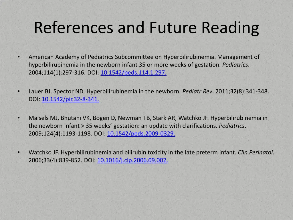 references and future reading
