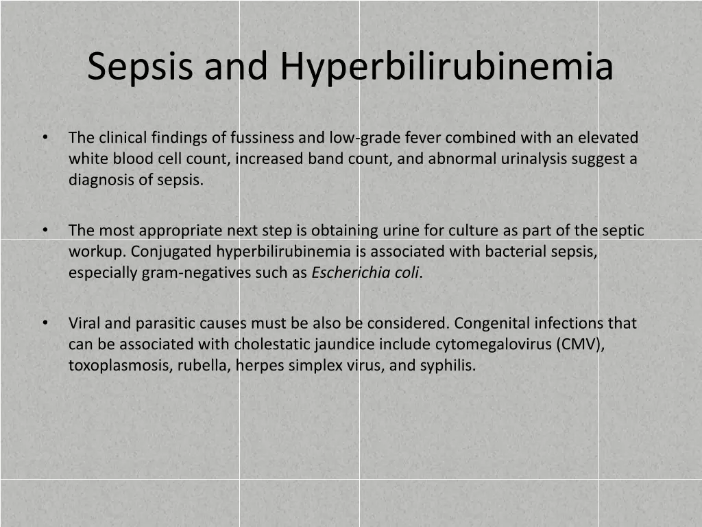 sepsis and hyperbilirubinemia