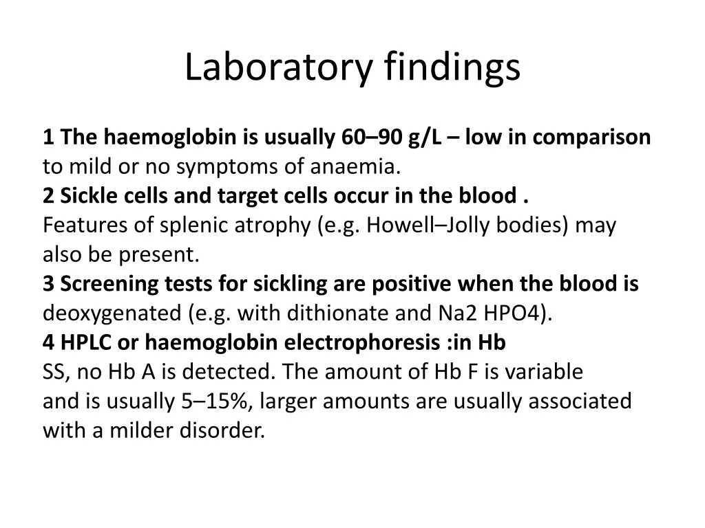 laboratory findings