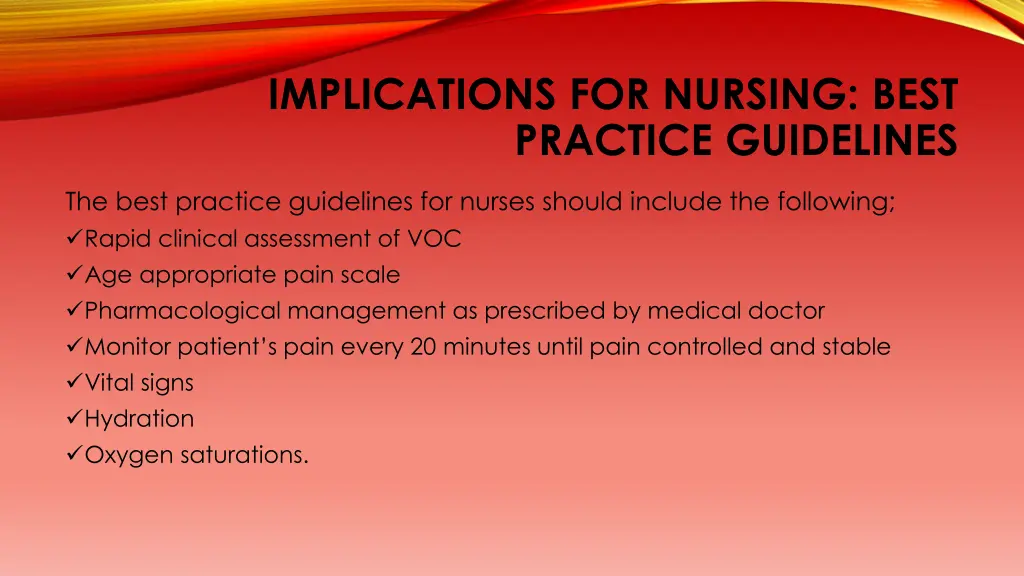 implications for nursing best practice guidelines