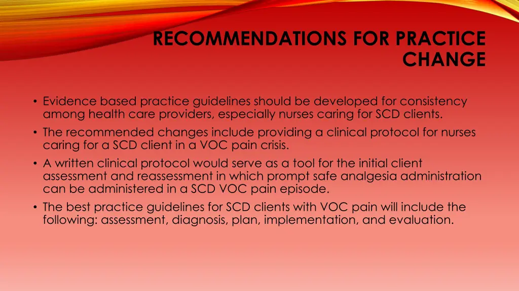recommendations for practice