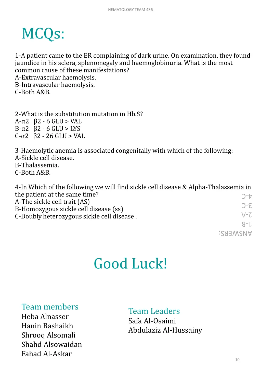 hematology team 436 7