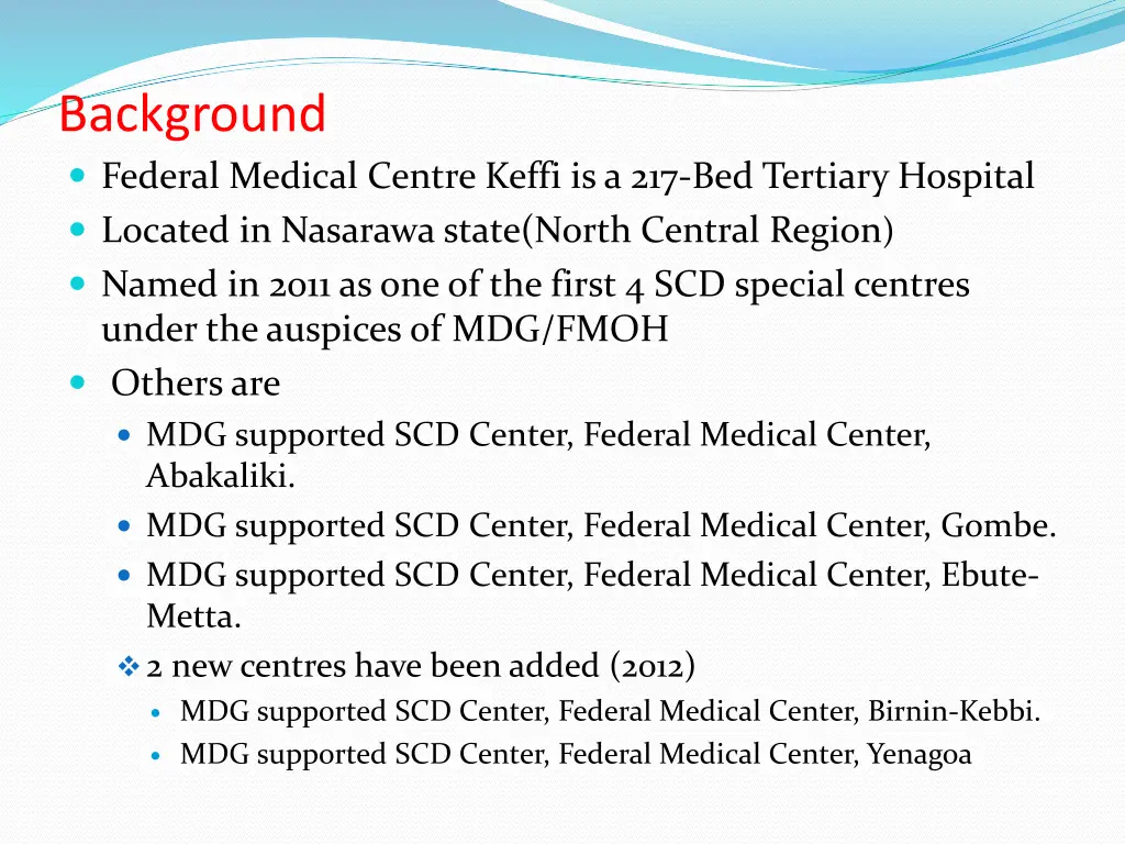 background federal medical centre keffi