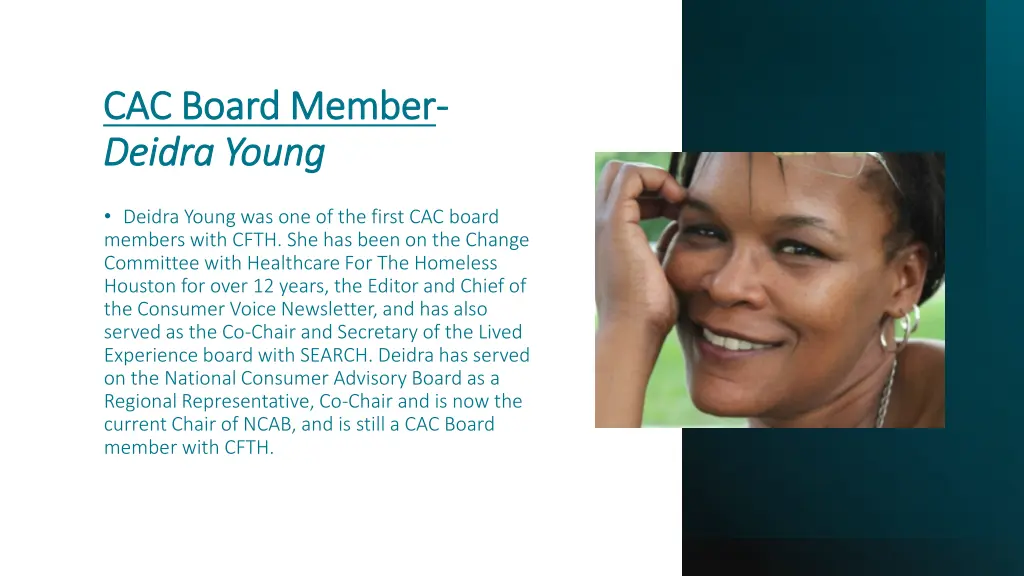 cac board member cac board member deidra young