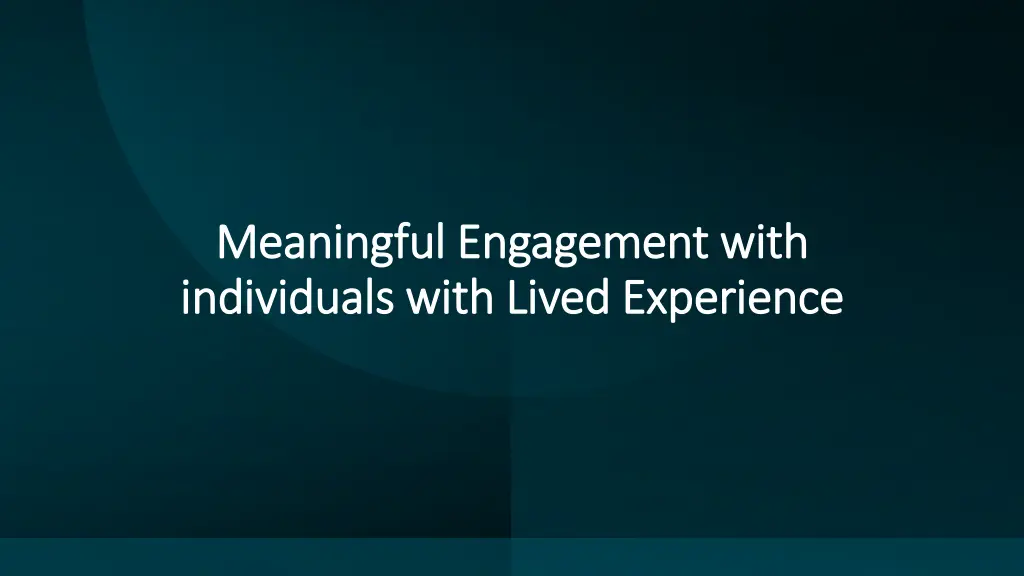 meaningful engagement with meaningful engagement