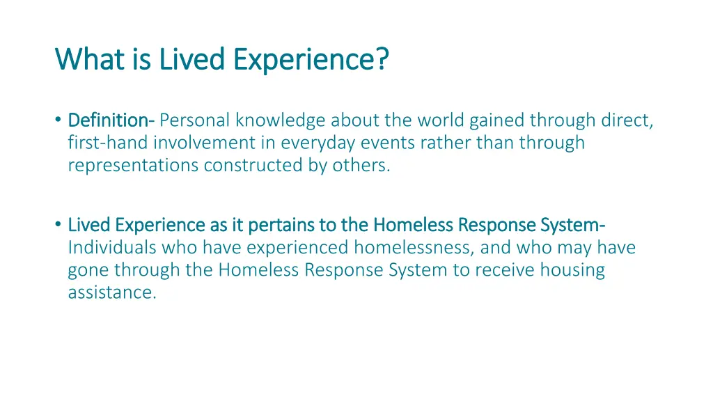 what is lived experience what is lived experience