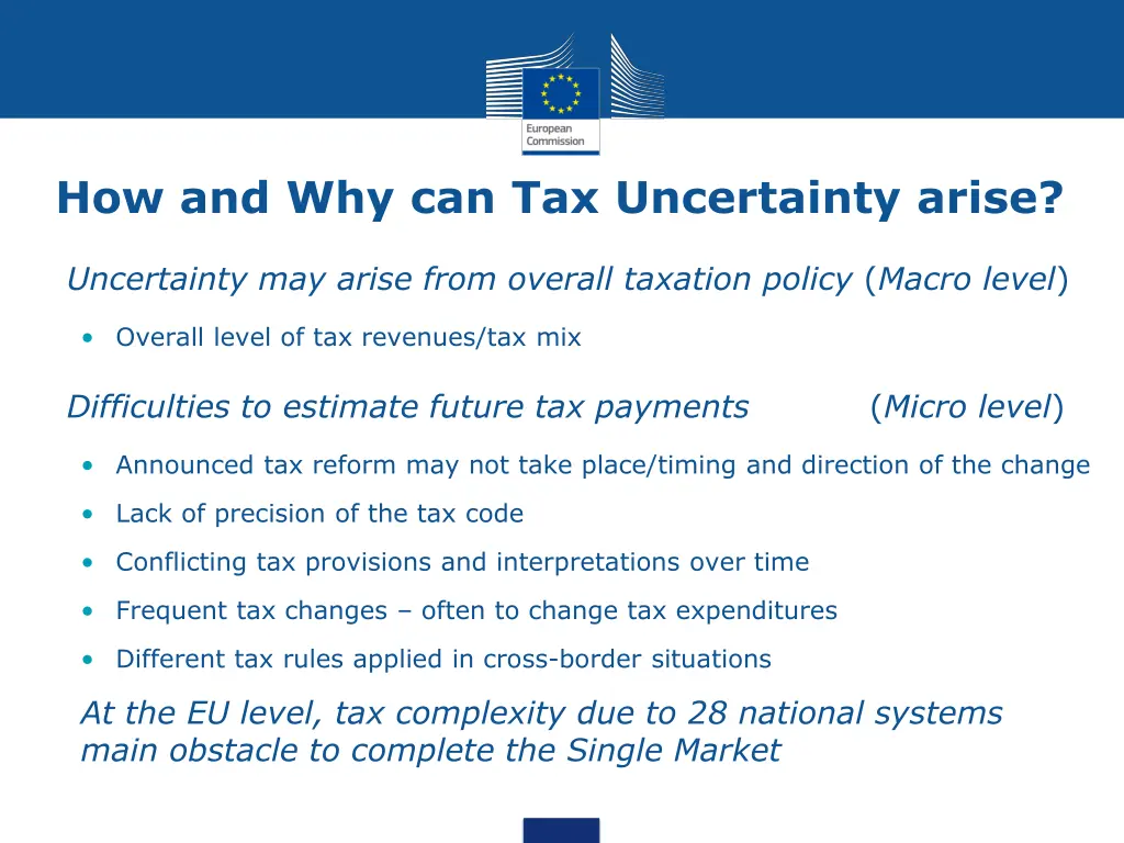 how and why can tax uncertainty arise