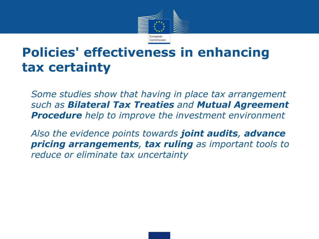 policies effectiveness in enhancing tax certainty