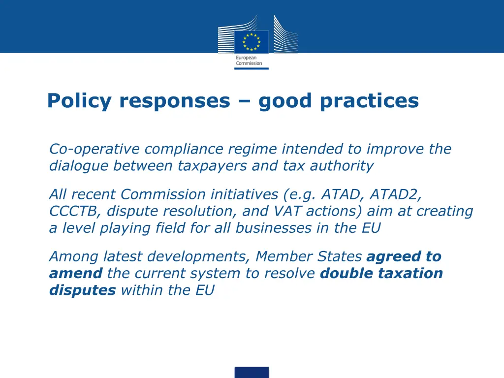 policy responses good practices