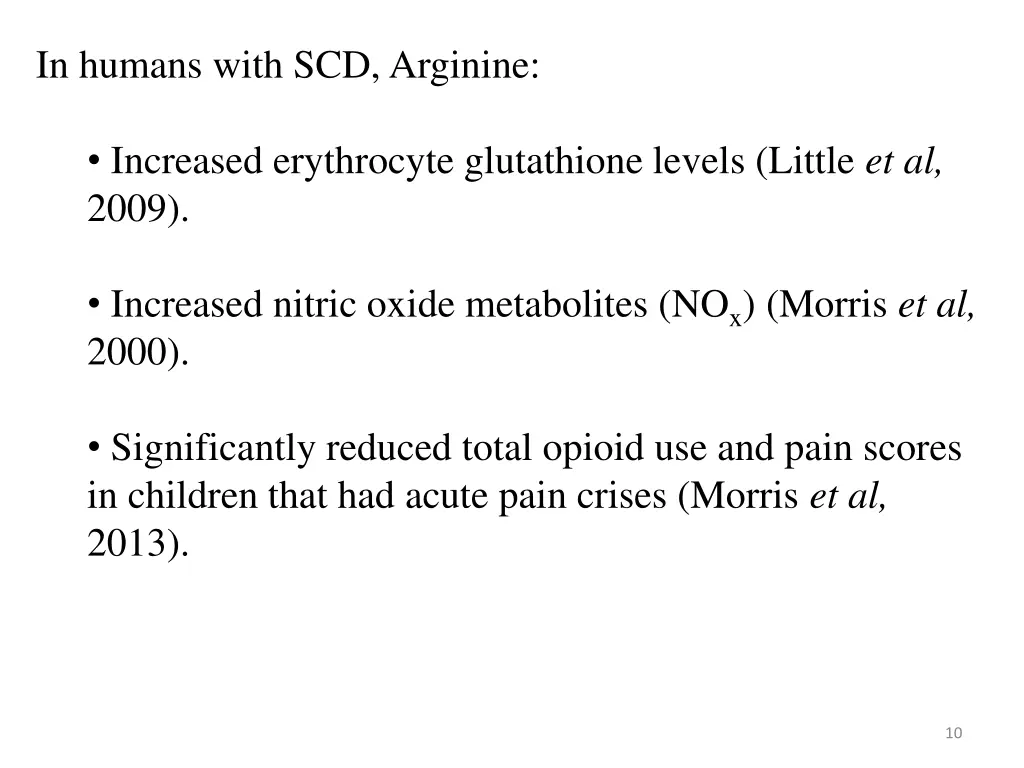 in humans with scd arginine