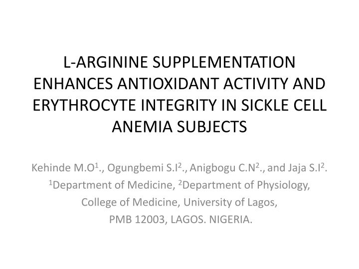 l arginine supplementation enhances antioxidant