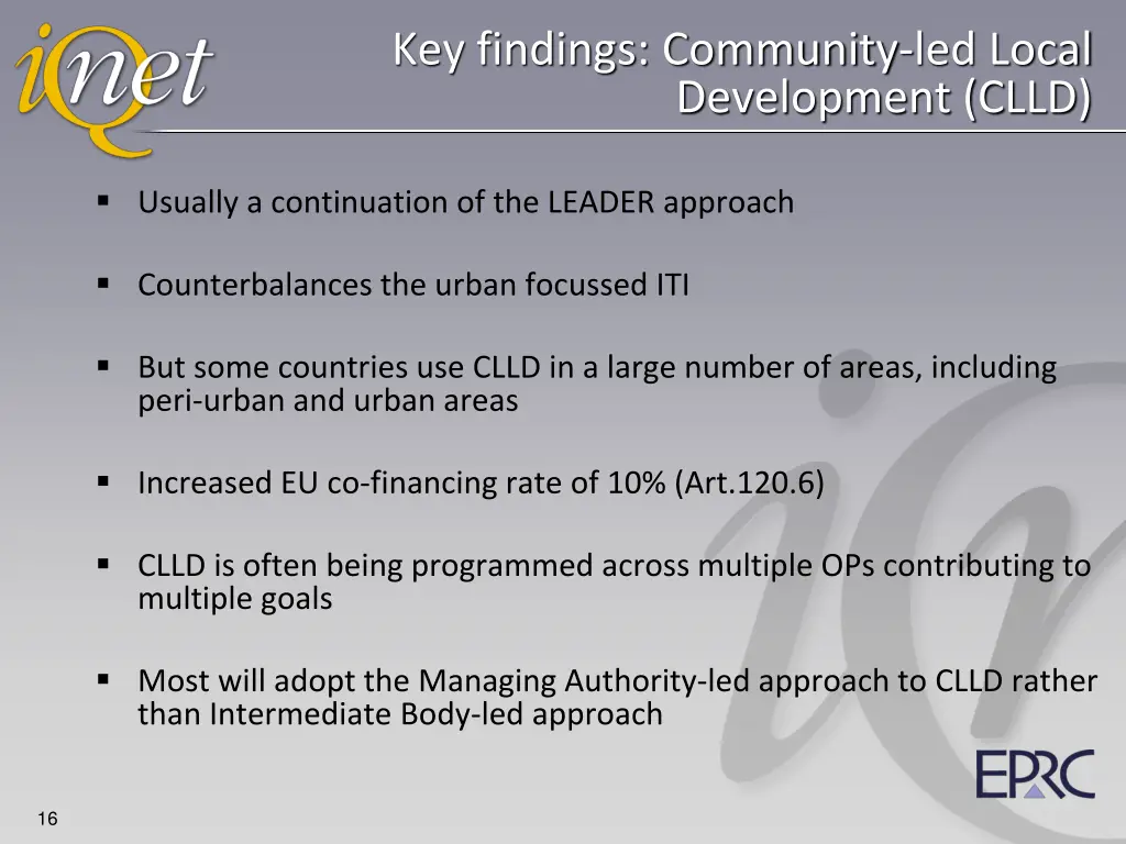 key findings community led local development clld