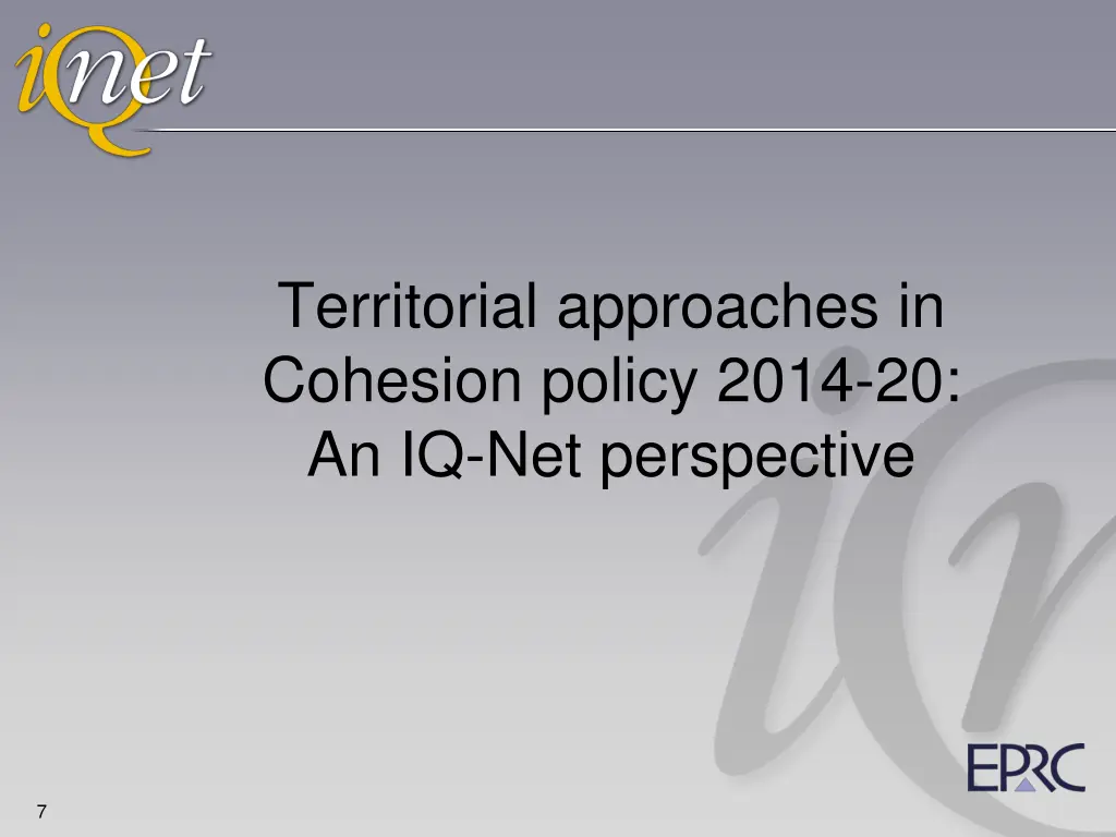 territorial approaches in cohesion policy 2014