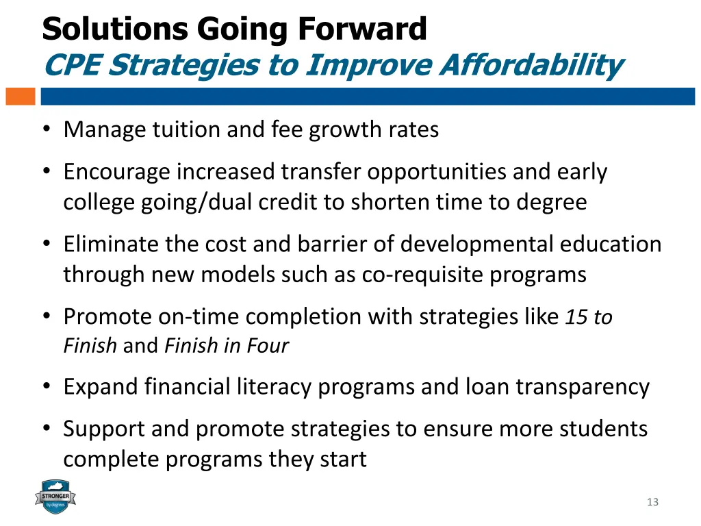 solutions going forward cpe strategies to improve