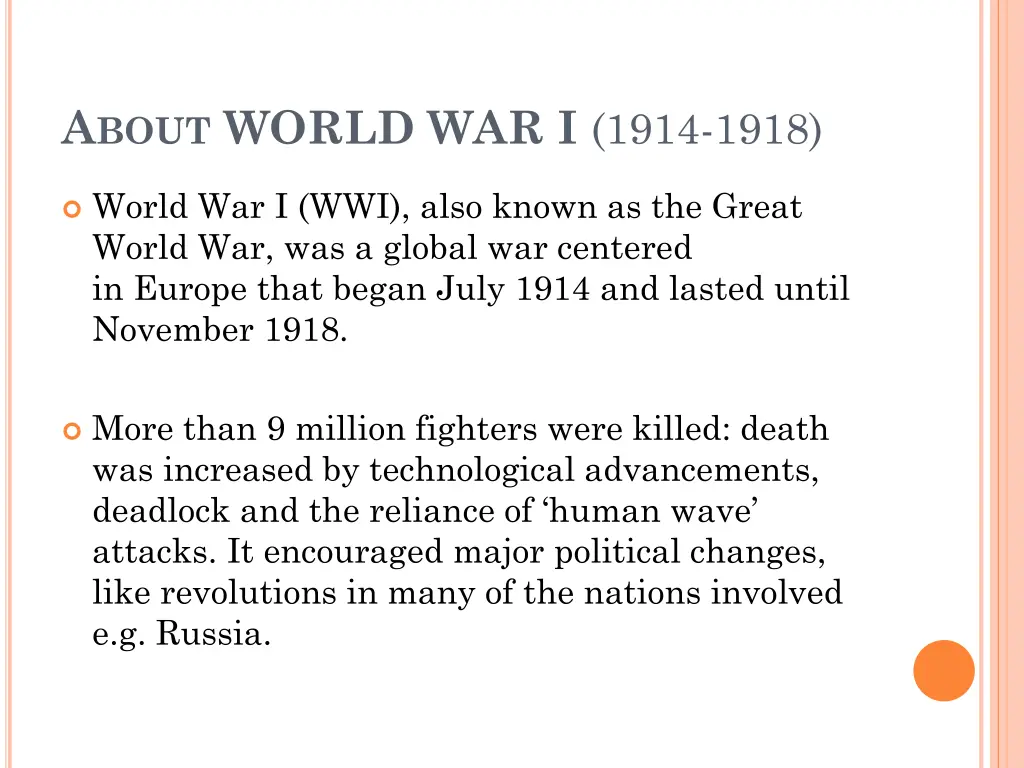 a bout world war i 1914 1918