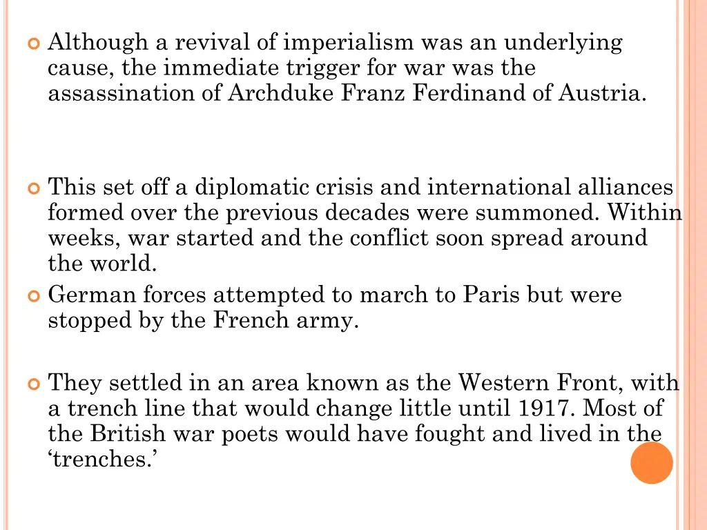 although a revival of imperialism
