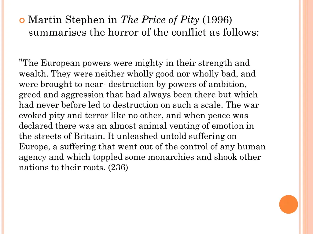 martin stephen in the price of pity 1996