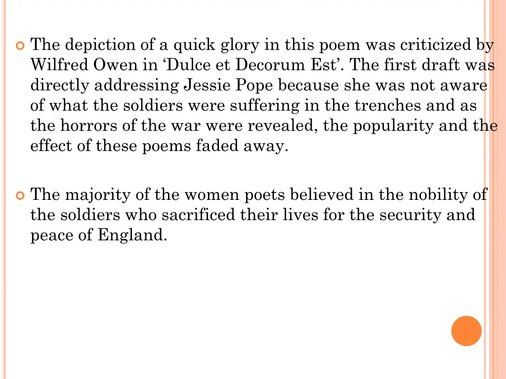 the depiction of a quick glory in this poem