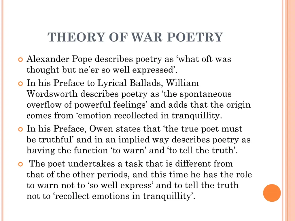 theory of war poetry