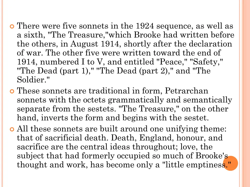 there were five sonnets in the 1924 sequence