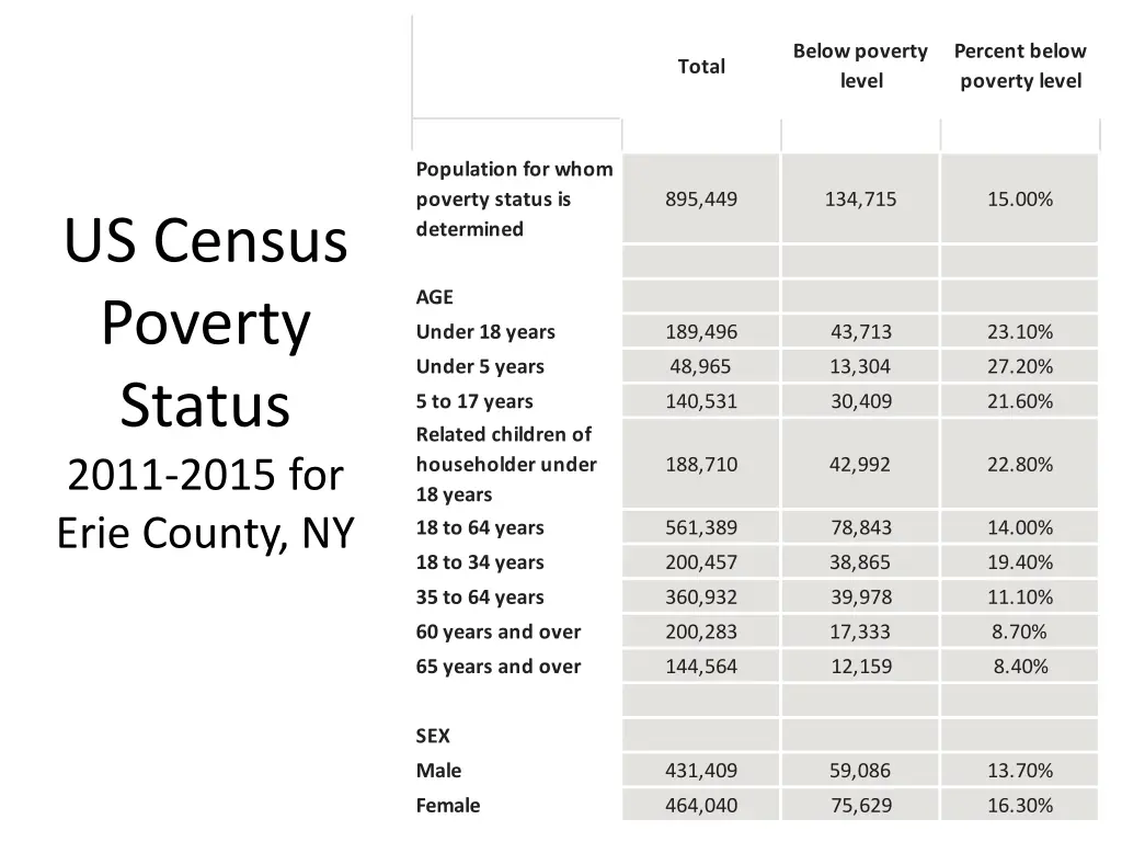 below poverty level