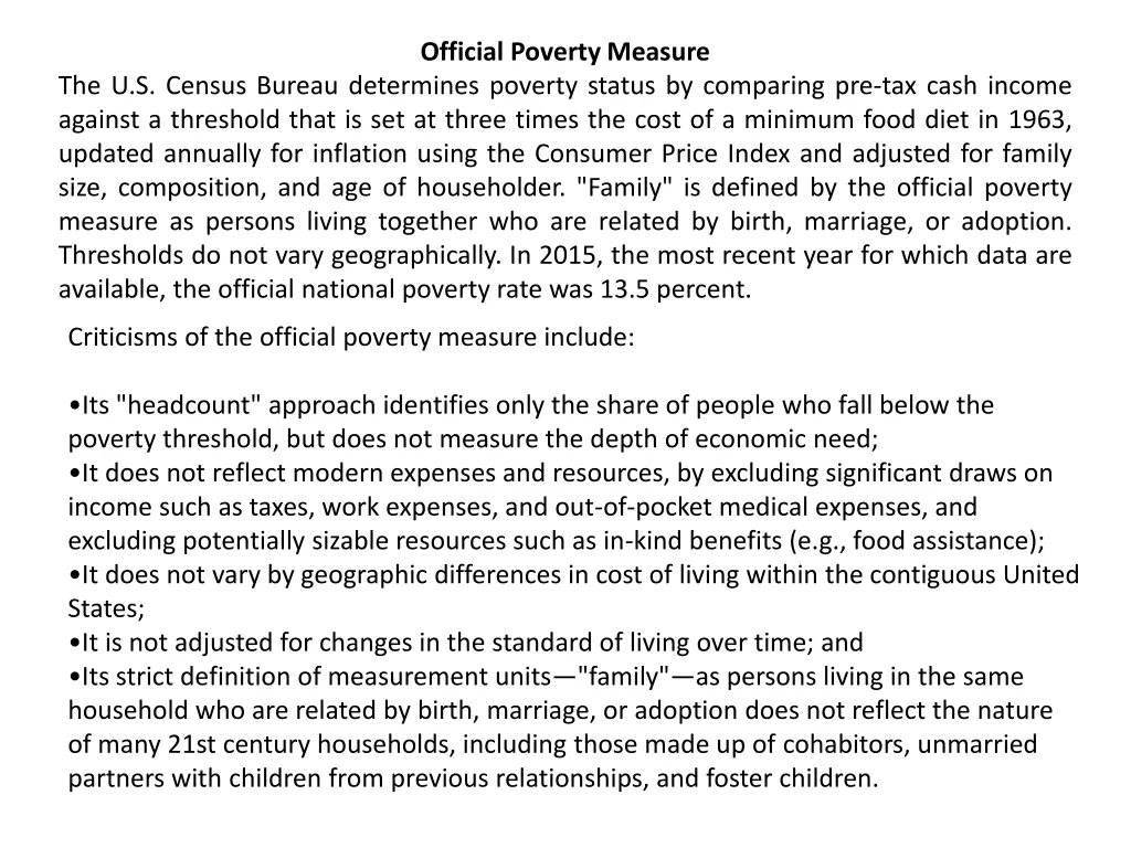 official poverty measure