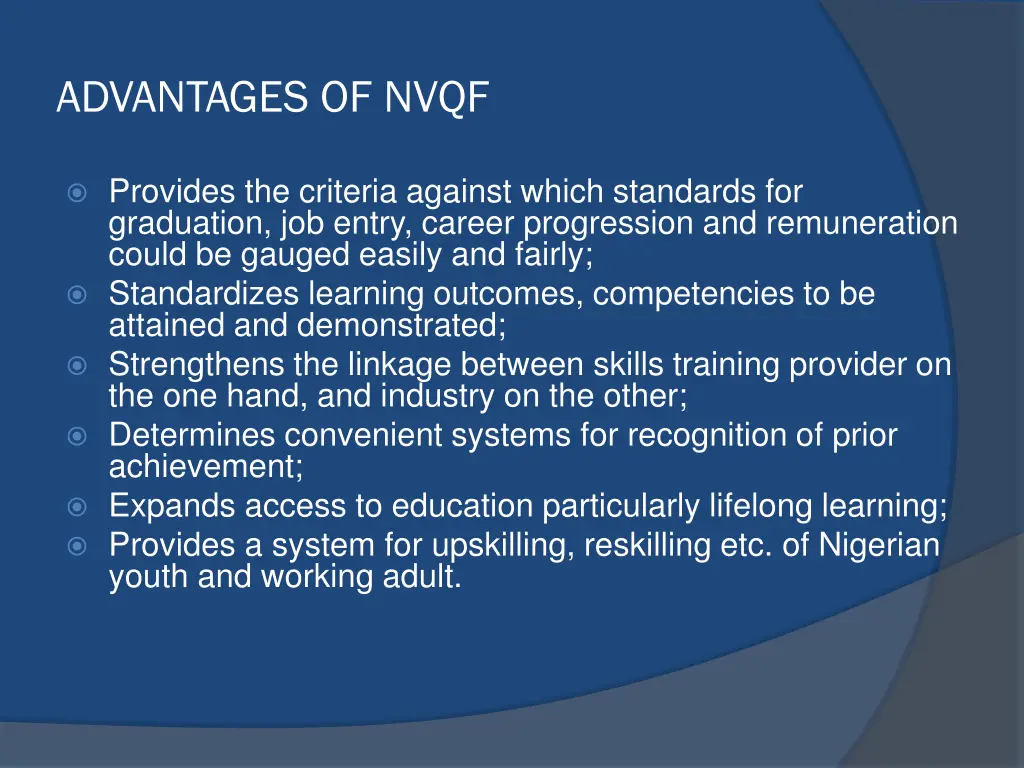 advantages of nvqf