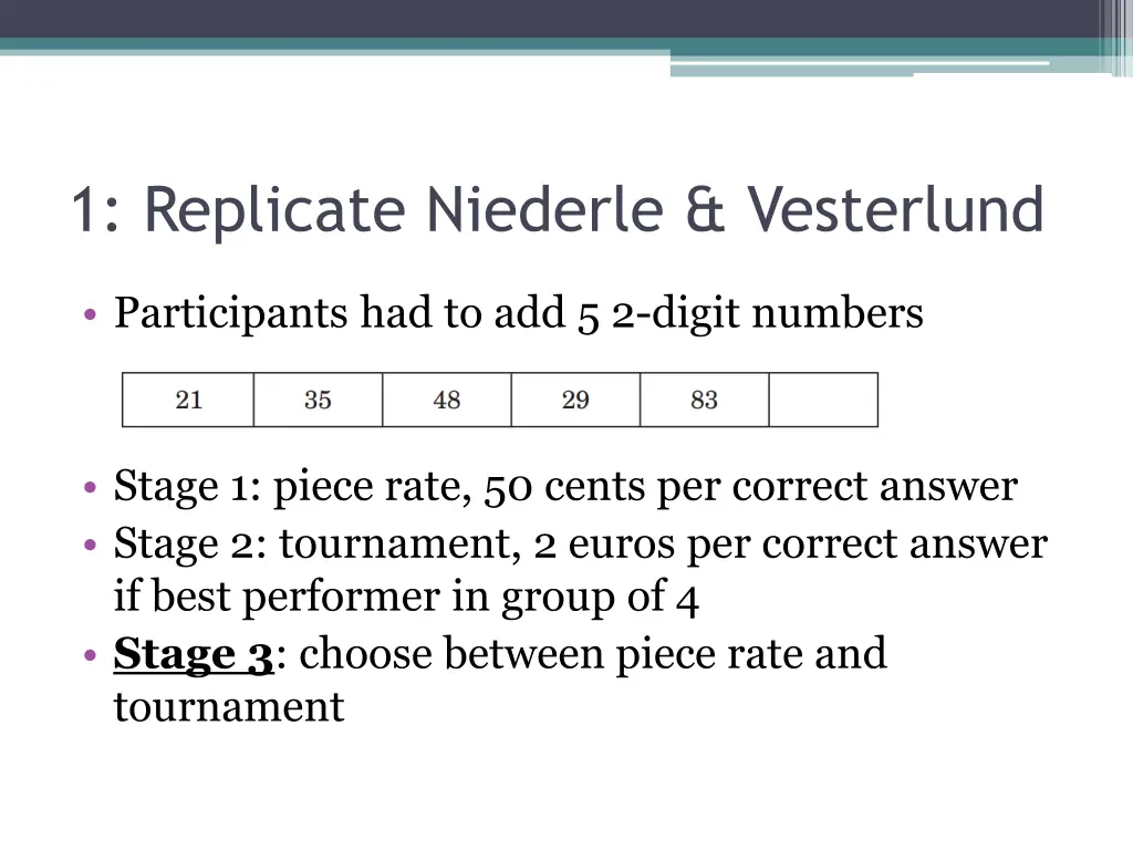 1 replicate niederle vesterlund