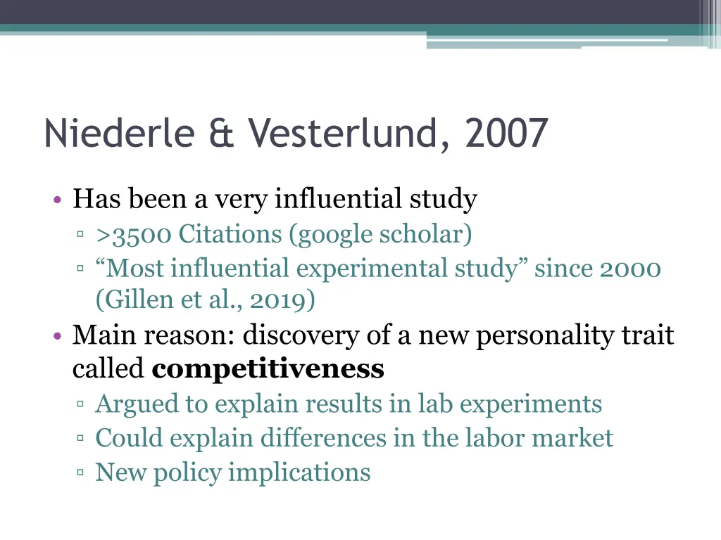 niederle vesterlund 2007 1